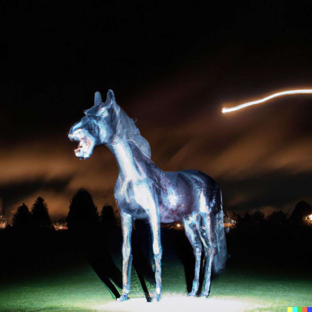 a horse, by Tim Burton